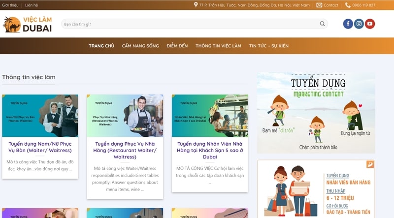 Vieclamdubai.com là một trang web tuyển dụng uy tín.